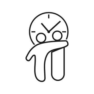 Time friend Commitment Teamwork Together Outline Logo Stock Illustration