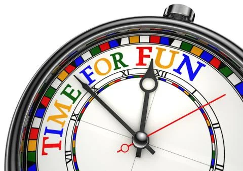 Time for fun clock closeup Stock Illustration