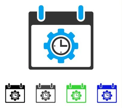Time Gear Calendar Day Flat Icon Stock-Illustration