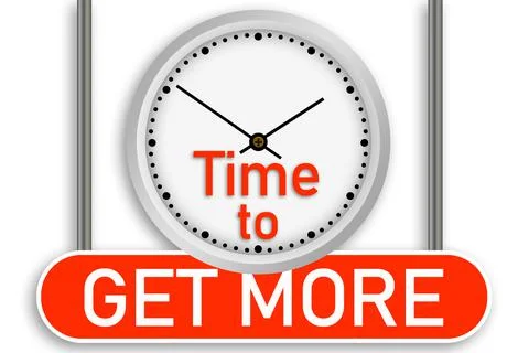 Time for get more text message with clock and sign board Stock Illustration