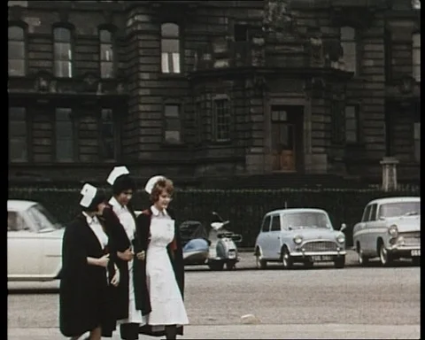 Time in Glasgow, various shots of local people living in Glasgow, UK 1965 Video stock 142220674