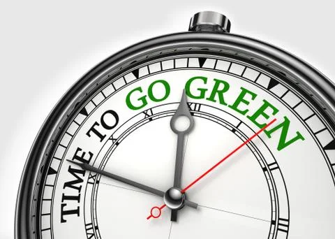 Time to go green concept clock Stock Illustration