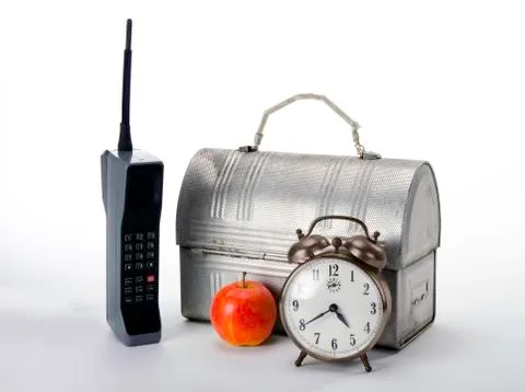 Time to go to work in the 1980's. Stock Photos