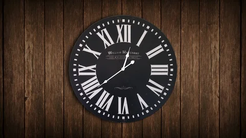 Time goes by on the clock Stock Footage 104345662