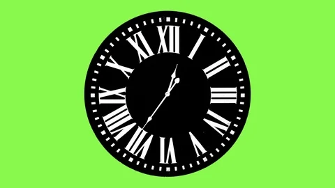 Time goes by on the clock. half day on green screen Stock Footage 105260211