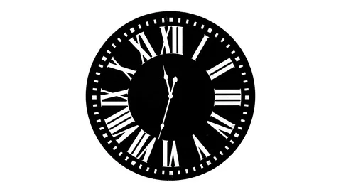 Time goes by on the clock. reverse half day on white background Stock Footage 105403548