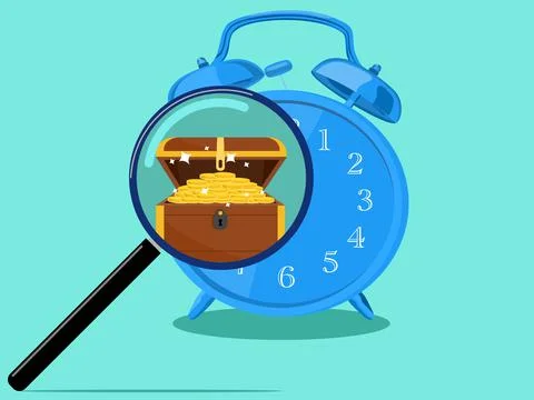 Time is a great treasure. The concept of timing is important Illustrazione stock