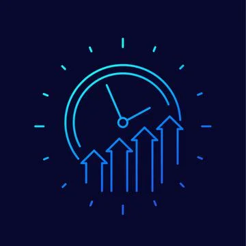 Time to grow line icon, vector 스톡 일러스트