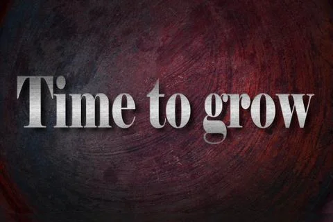 Time to grow text on background Stock Illustration