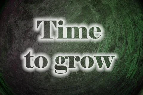 Time to grow text on background Stock Illustration