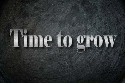 Time to grow text on background Stock Illustration