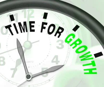 Time for growth message shows increasing or rising Иллюстрация