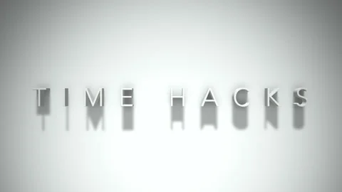 Time hacks 3D title animation with shadows on a white background Stock Footage 297134949