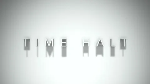 Time halt 3D title animation with shadows on a white background Video stock 297387967