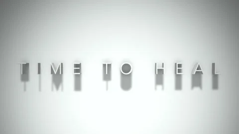 Time to heal 3D title animation white text on a white background Stock Footage 299748944