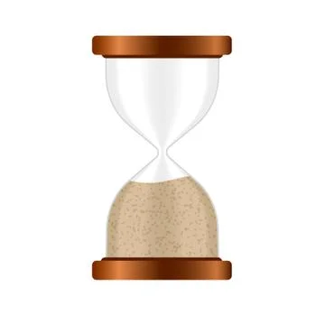 Time is up on the hourglass. Isolated vector Stock Illustration