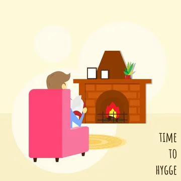 Time to hygge concept 스톡 일러스트