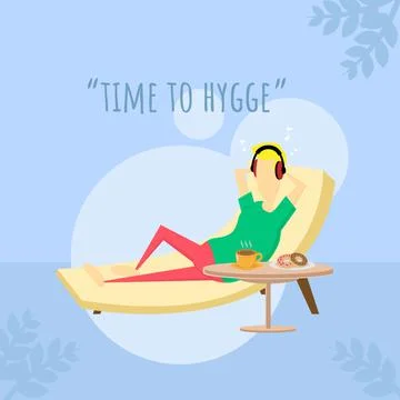 Time to hygge concept 스톡 일러스트