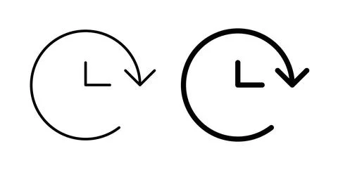 Time icon in black and white. vector icon pack for websites Illustrazione stock