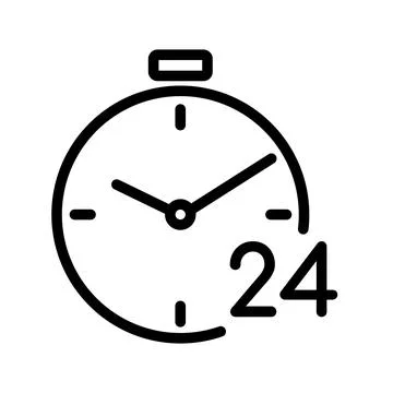Time icon. Clock pictogram. Fast time delivery symbol for web. Line stroke. I Stock Illustration