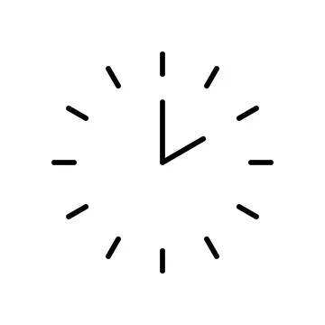 Time icon. Clock pictogram. Flat symbol for web. Line stroke. Isolated on whi Stock Illustration