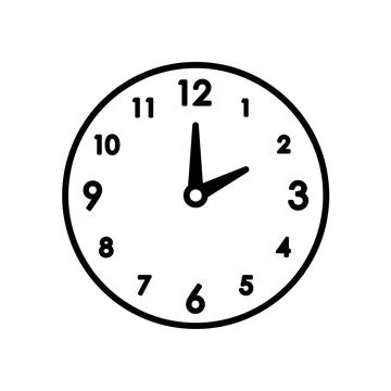 Time icon. Clock pictogram. Flat symbol for web. Line stroke. Isolated on whi Stock Illustration