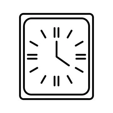 Time icon. Clock pictogram. Flat symbol for web. Line stroke. Isolated on whi Stock Illustration