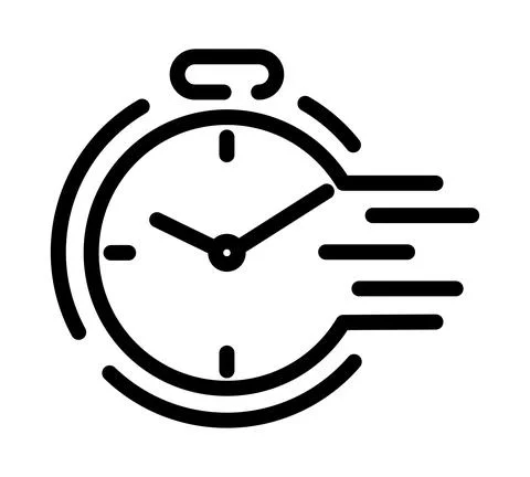 Time icon. Clock pictogram. Flat symbol for web. Line stroke. Isolated on whi Stock Illustration