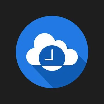Time icon on cloud. isolated on background. vector illustration Stock Illustration