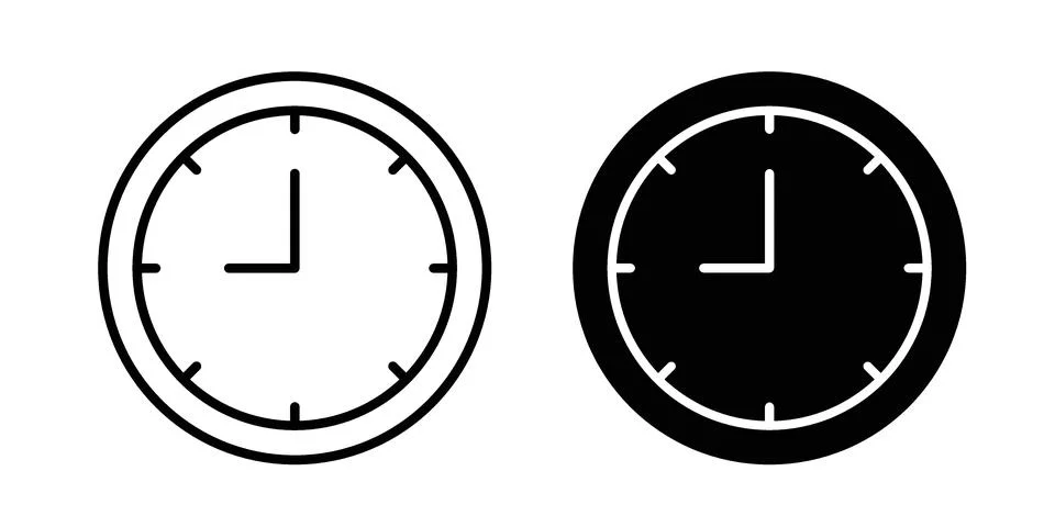 Time icon design. Simple Vector illustrations.. Stock Illustration