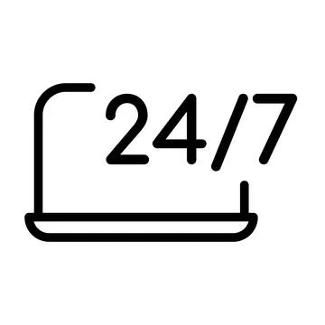 Time icon in device screen. Clock pictogram. Flat symbol for web. Line stroke Stock Illustration