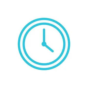 Time icon. Isolated on white background. From blue icon set Stock Illustration