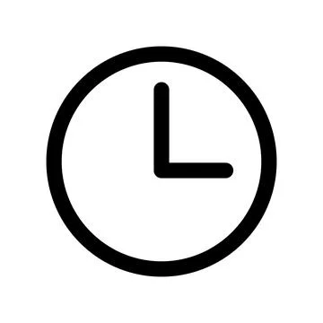 Time icon line isolated on white background. Black flat thin icon on modern.. Stock Illustration