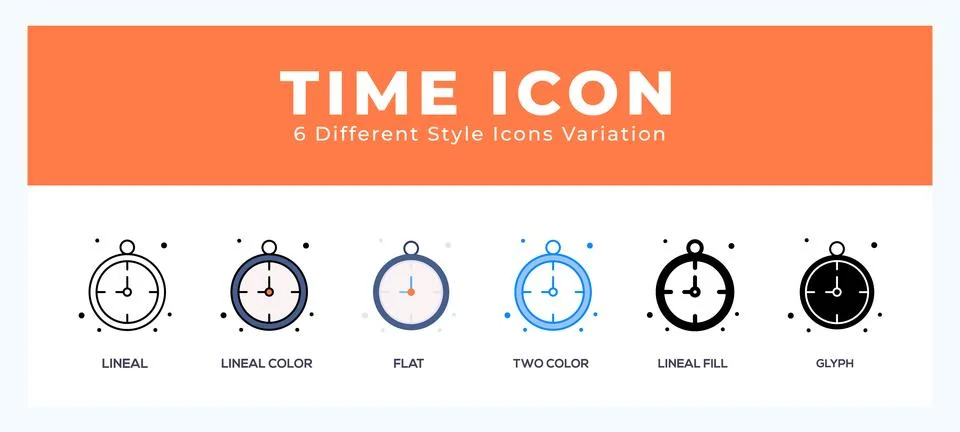 Time icon set. Design elements for logo Stock Illustration