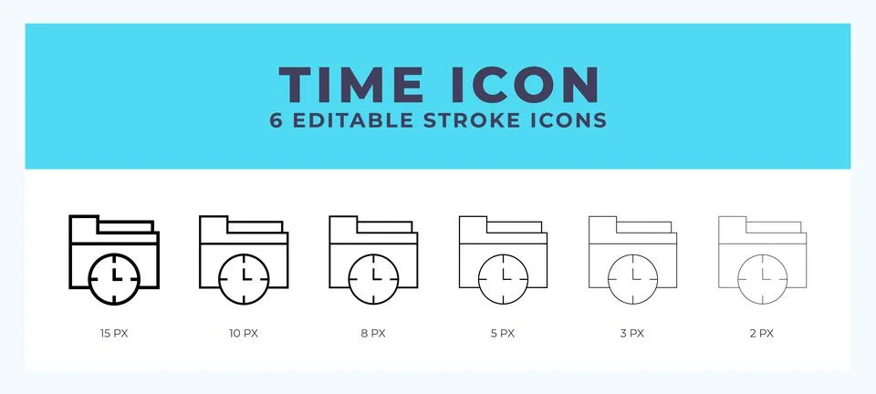Time icon set with different stroke. Design elements for logo. Vector illus.. Stockillustratie
