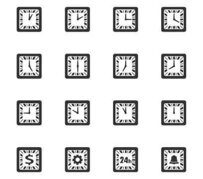 Time icon set Stock Illustration