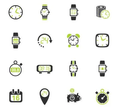 Time icon set Stock Illustration