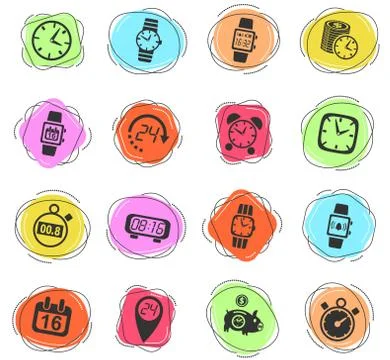 Time icon set Stock Illustration