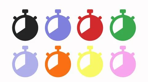 Time Icon Set. Illustrazione stock