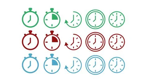 Time Icon Set Stock Illustration