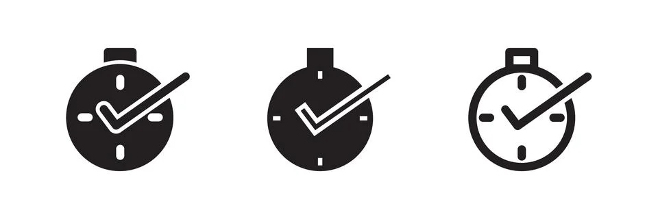 Time icon set for scheduling accuracy, business punctuality, time tracking,.. Stock Illustration