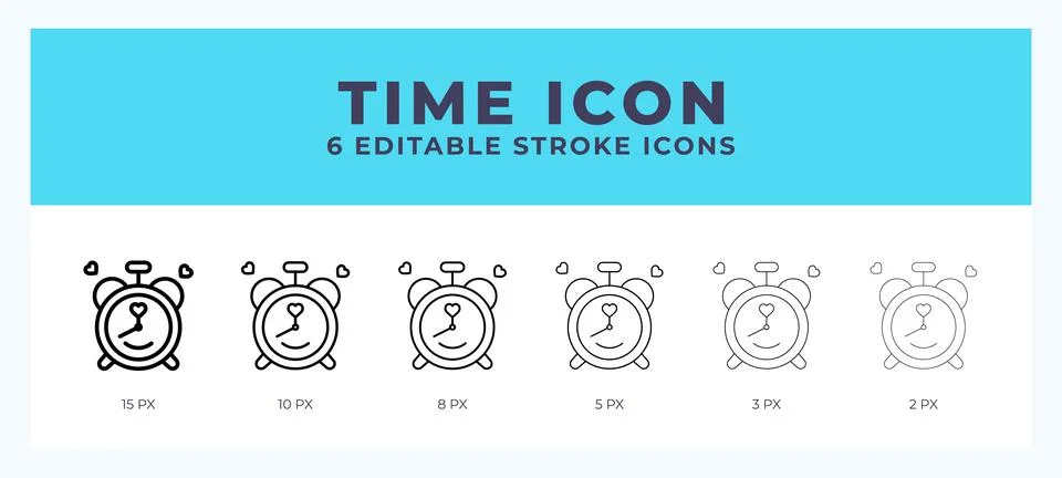 Time icon symbol. Isolated. Vector illustration with editable stroke. Stock Illustration