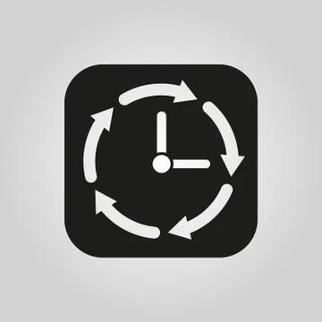Time icon. Time and watch, timer symbol. UI. Web. Logo. Sign. Flat design. App Stock Illustration