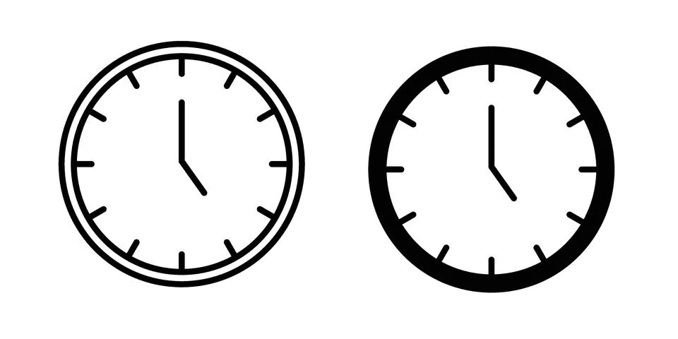 Time icon vector design illustrations Illustrazione stock