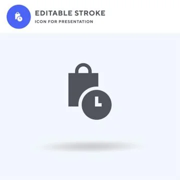 Time icon vector, filled flat sign, solid pictogram isolated on white, logo i Stock Illustration