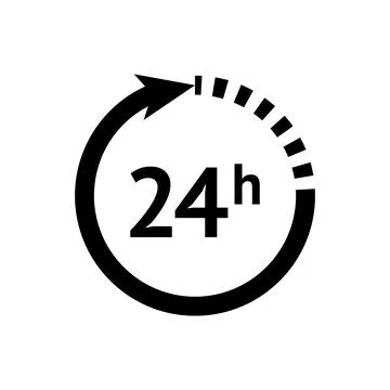 Time icon vector isolated on white background Stock Illustration