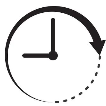 Time icon on white background. clock and arrow sign. Illustrazione stock