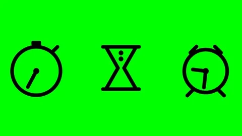 Time icons on green background. Stock-Footage 337394126