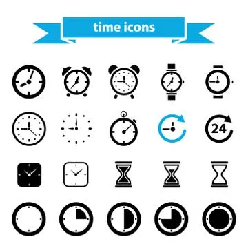 Time icons Stock Illustration