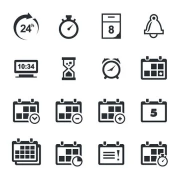 Time icons set Stock Illustration